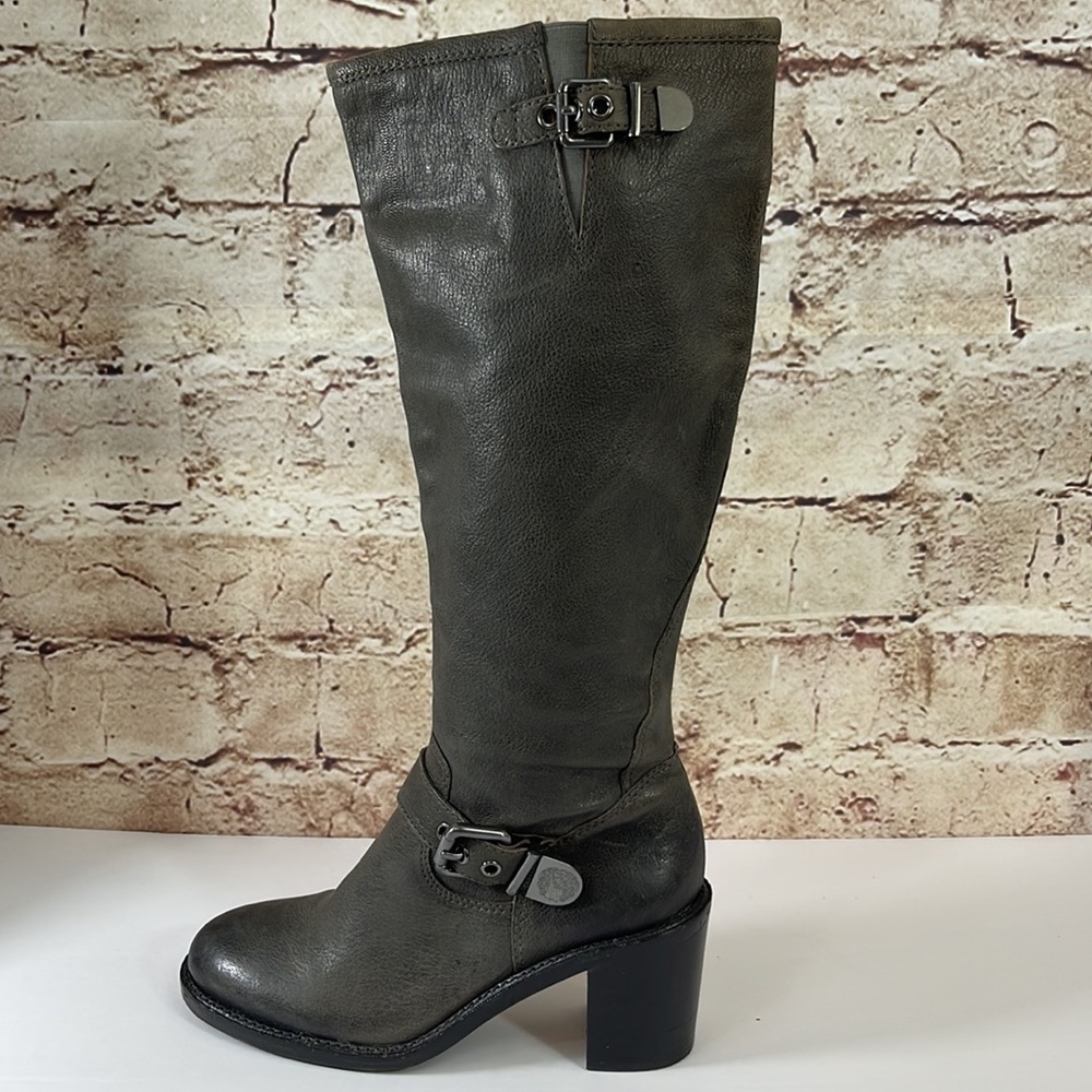 Vince Camuto Kepner Leather Knee Heel Boots - Picture 5 of 16